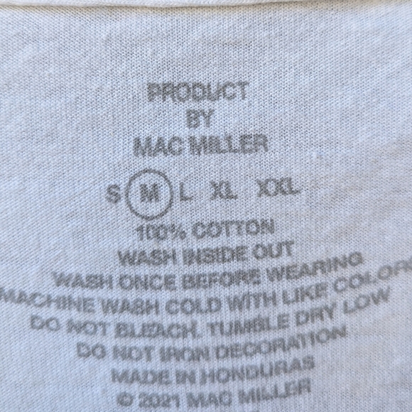 Mac Miller Swimming Graphic Crew Neck T-Shirt Medium White 100% Cotton - Picture 3 of 7